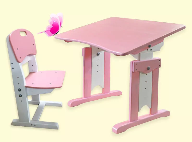 Комплект мебели - детская парта и растущий стульчик Бабочка