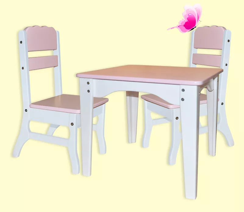 Столик и 2 стульчика детские - комплект мебели Бабочка