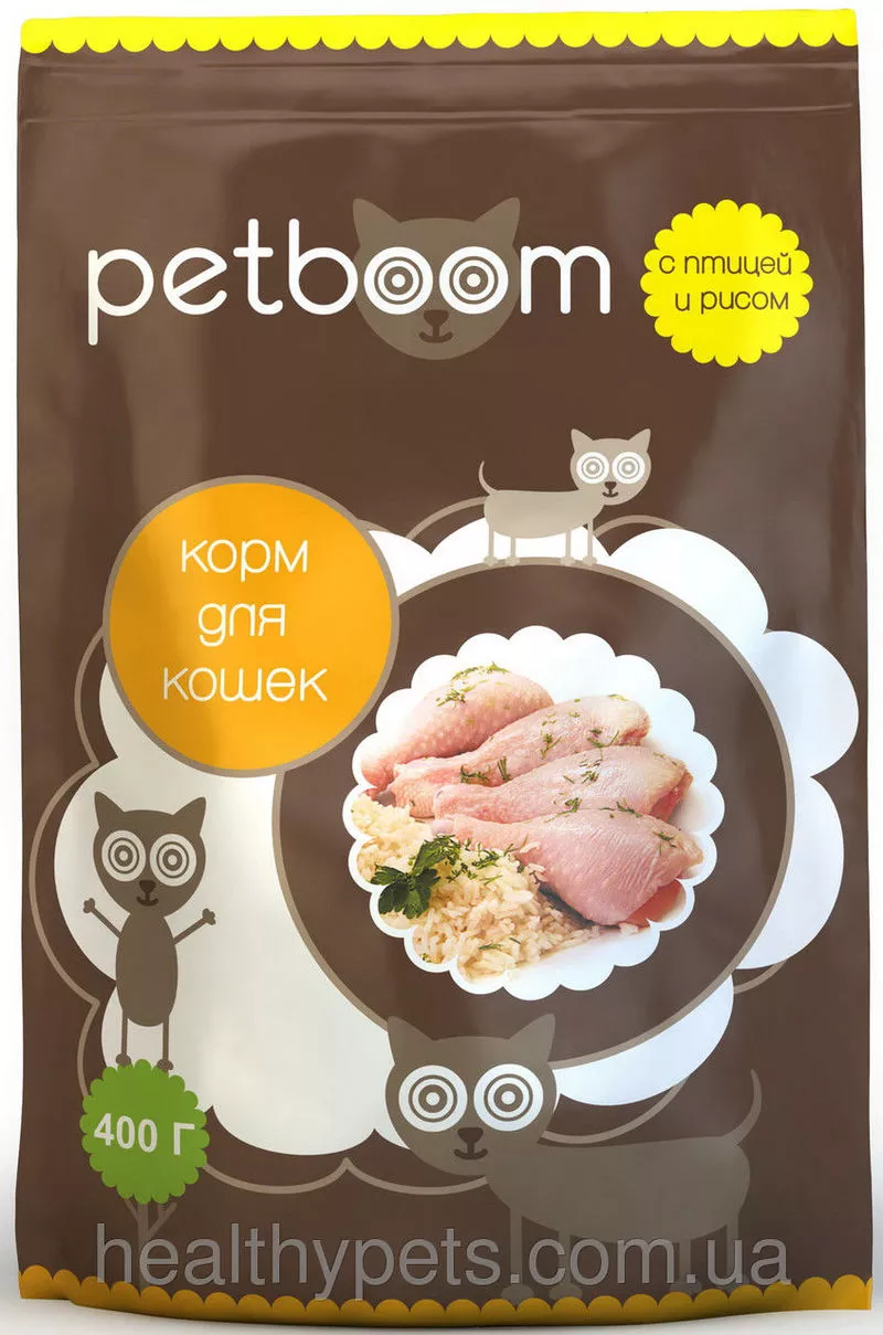 Petboom - Сухой корм для взрослых кошек с птицей и рисом - 10 кг /