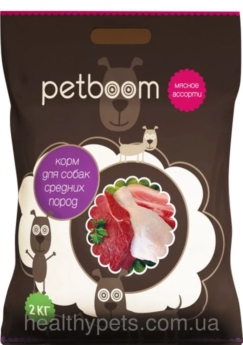  Petboom - Сухой корм для собак средних пород - 10 кг / 