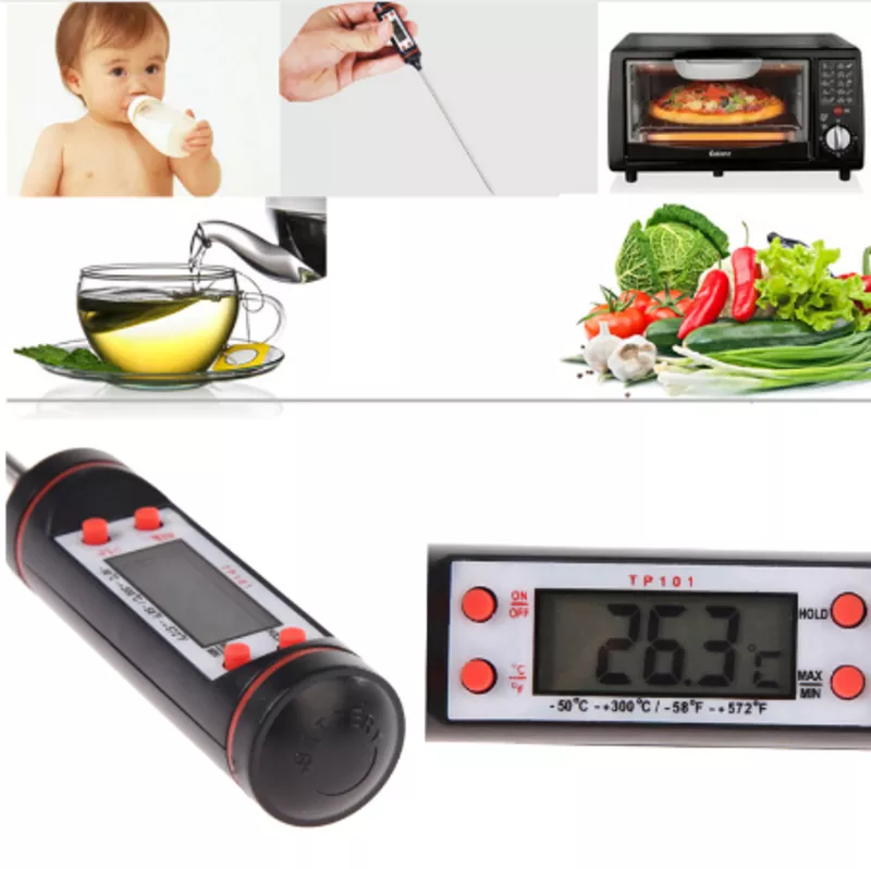 Термометр для кухни электронный. Градусник со щупом цифровой цена 2