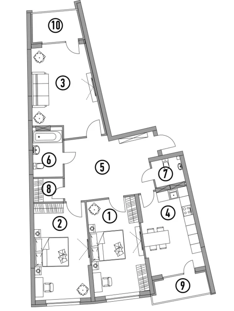 Трехкомнатная квартира на Печерске 3