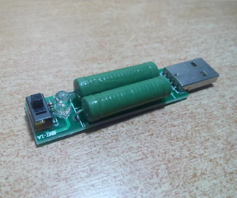 USB нагрузка переключаемая 1А / 2А ,  нагрузочный резистор,  тестер  7