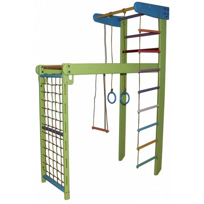 Спортивный уголок ТРАНСФОРМЕР Радуга + горка + турничок 2