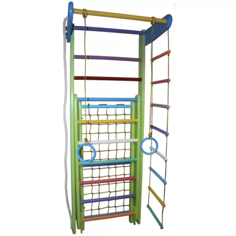 Спортивный уголок ТРАНСФОРМЕР Радуга + горка + турничок 3