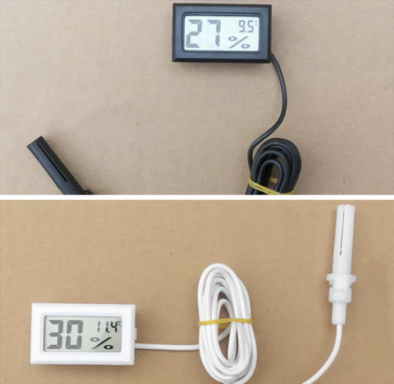 Термометр гигрометр для инкубатора с батарейками и выносным датчиком 12