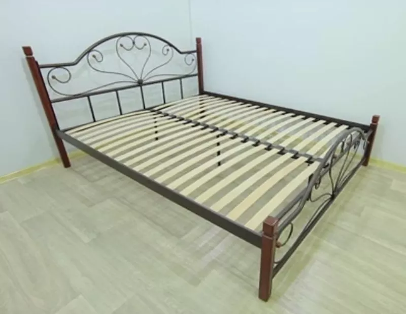 металлическая кровать Джоконда деревянные ножки  2