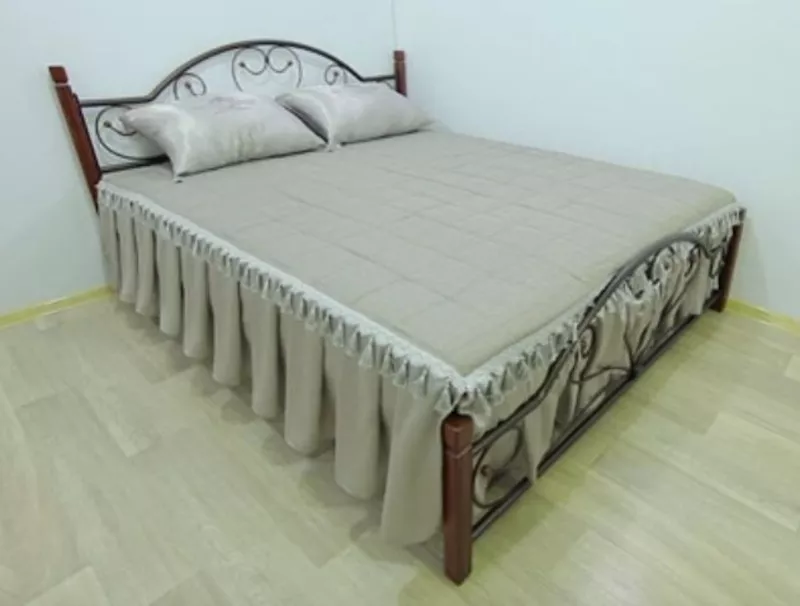 металлическая кровать Джоконда деревянные ножки 