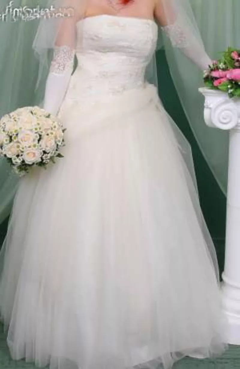 Продам роскошное свадебное платье цвета шампань с подьюбником 2