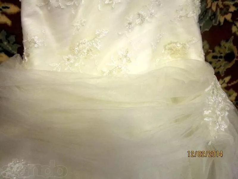 Продам роскошное свадебное платье цвета шампань с подьюбником 3