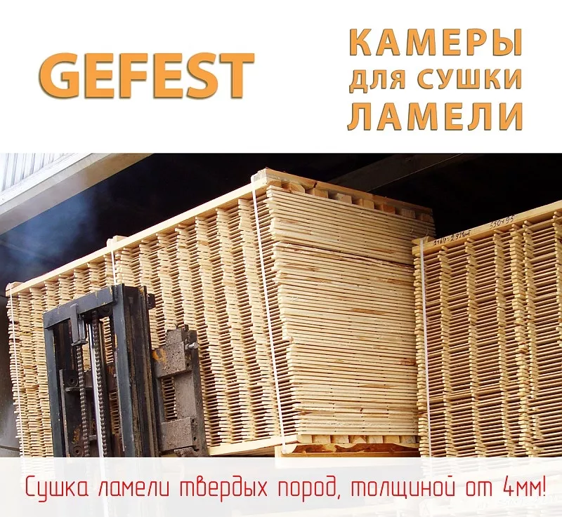 Енергоефективні сушильні камери GEFEST DKA+ для високоякісного сушіння тонкої дубової ламелі.