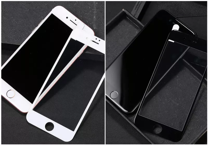 3D Защитное Стекло для iPhone 6 6s 7 Plus на Экран Айфон Черный Белый 2