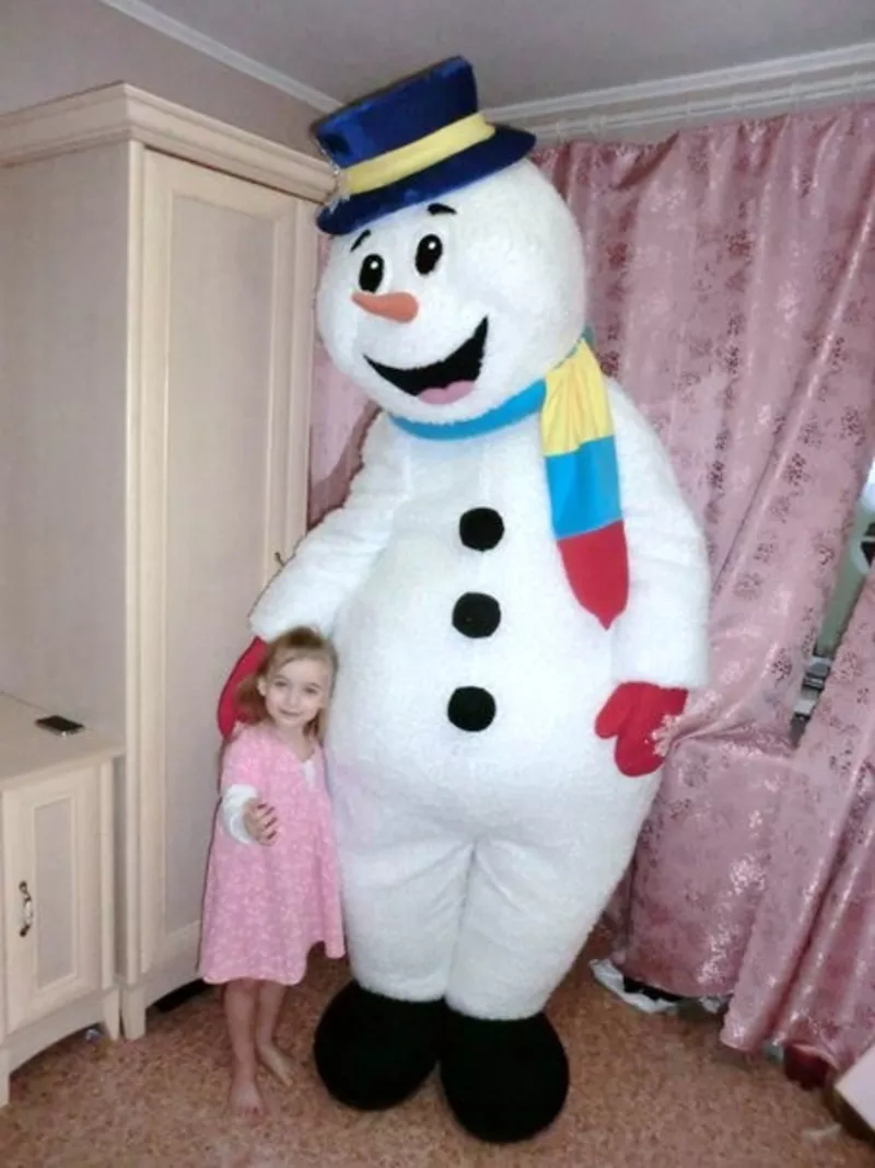 Оригинальное,  необычное поздравление зимой,  ростовая кукла Снеговик 5
