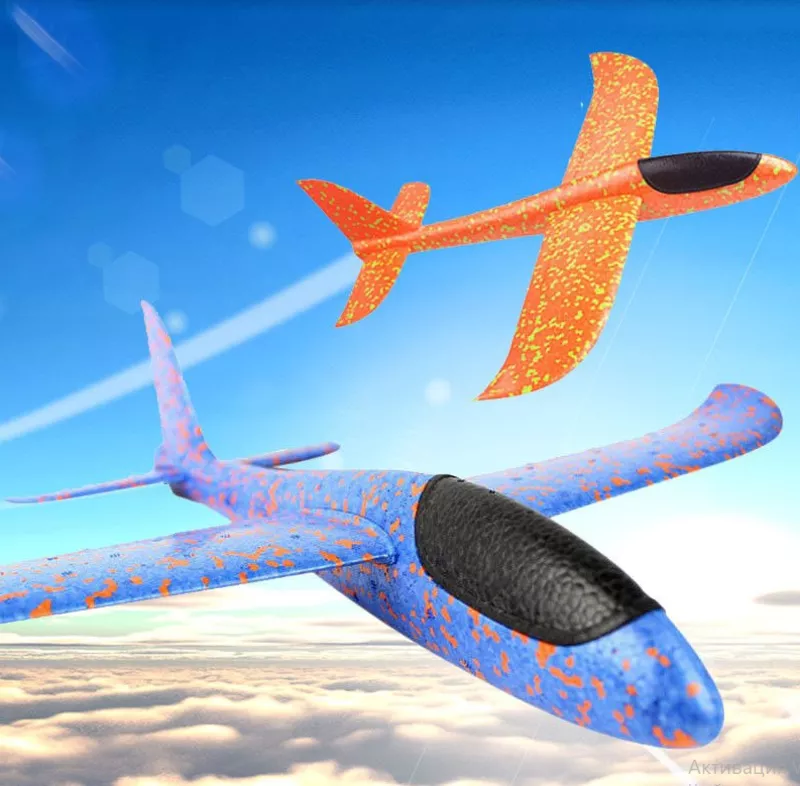 Самолетик планер,  самолет метательный из пенопласта 48 см + подарок 