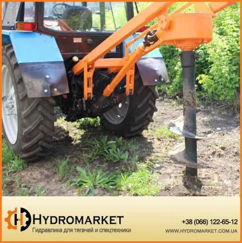 Гидробур (ямобур,  ямокопатель) навесной БАМ 1, 3 на базе трактора МТЗ 