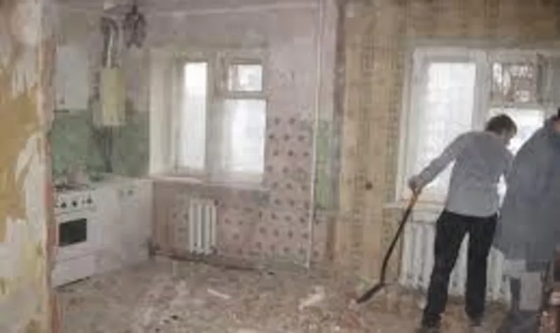 Демонтаж стен,  пола,  штукатурки,  плитки,  Вывоз стройму