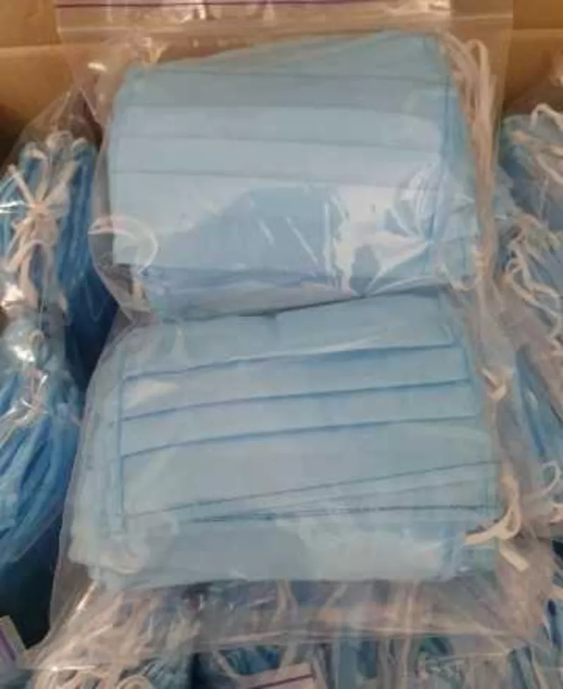 Маски захисні для обличчя. 3х та 2х слойні. Одноразові,  не медичні 3