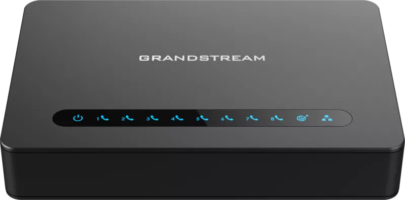 Grandstream HT818,  телефонний адаптер,  8xFXS,  1xLAN,  1xWAN,  (1GbE)EthernetWAN VPN маршрутизатор 3