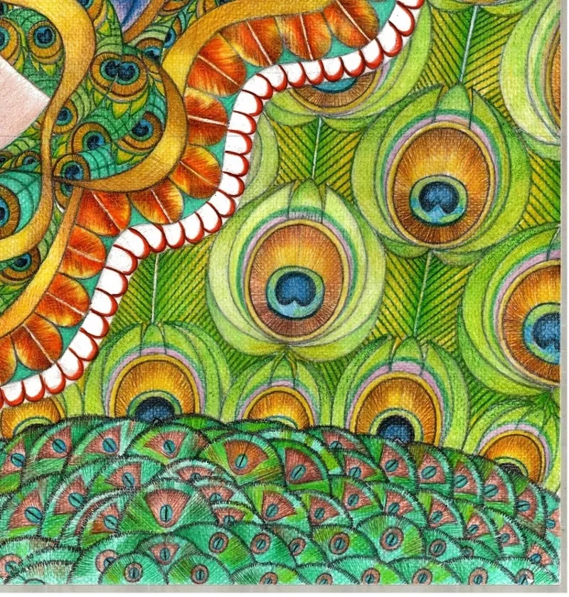 Рисунок цветными карандашами .Под названием «Разные мысли» .  4