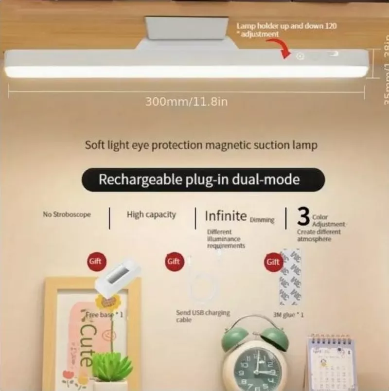 Світлодіодна акумуляторна магнітна лампа,  довжина 30см 4