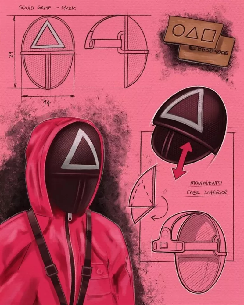 Маска Треугольник из топового корейского сериала Игра в кальмара 4