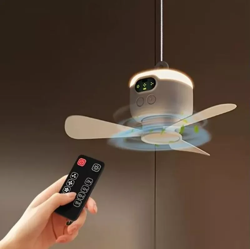 Навісний акумуляторний вентилятор, з підсвічуванням та дист.керуванням