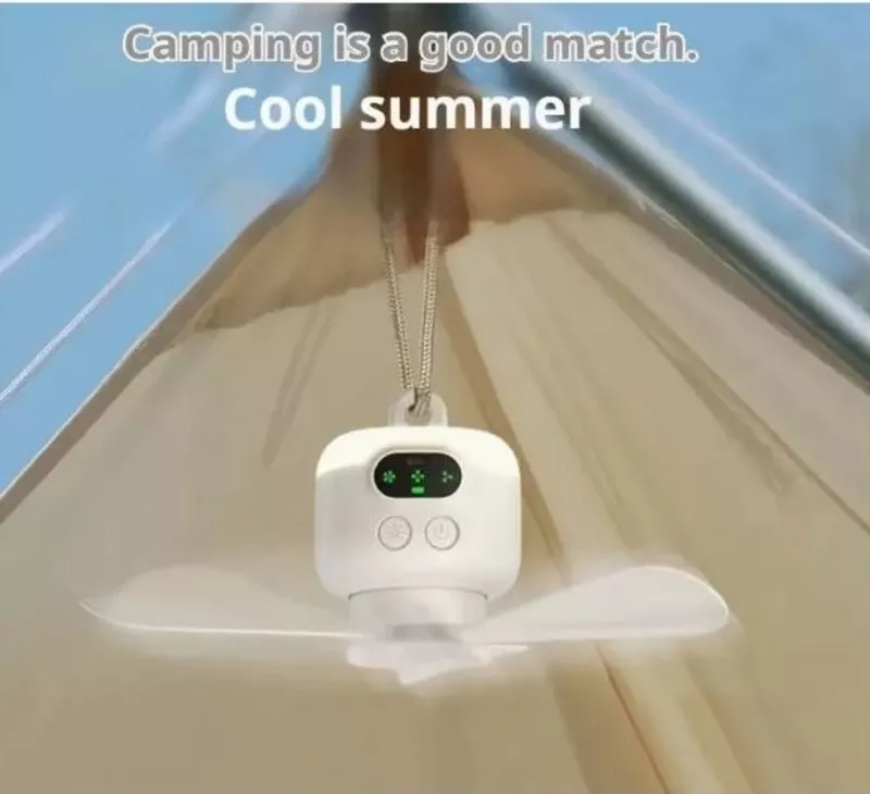 Навісний акумуляторний вентилятор, з підсвічуванням та дист.керуванням 3