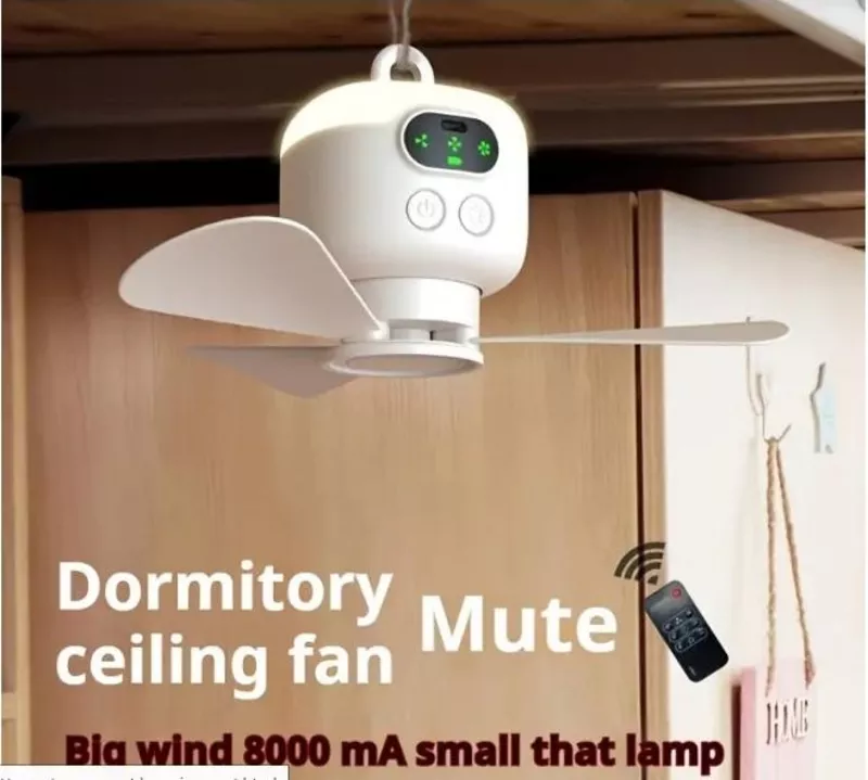 Навісний акумуляторний вентилятор, з підсвічуванням та дист.керуванням 5