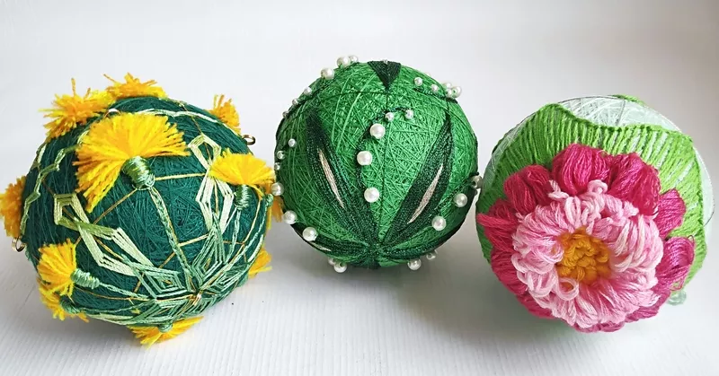 Темарі Київ,  кульки темарі Київ,  набори темарі Київ,  новорічний декор  9