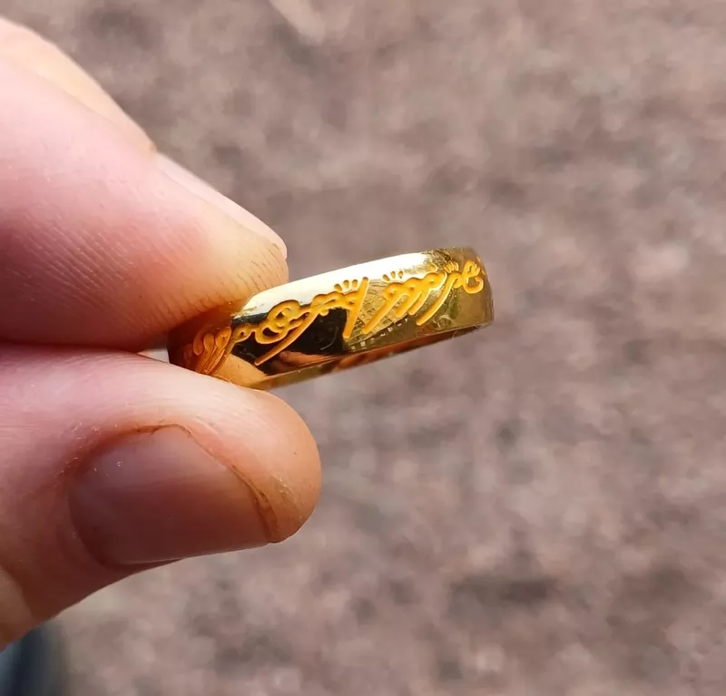 Кольцо Всевластия Властелин Колец со светящейся надписью рунами 3