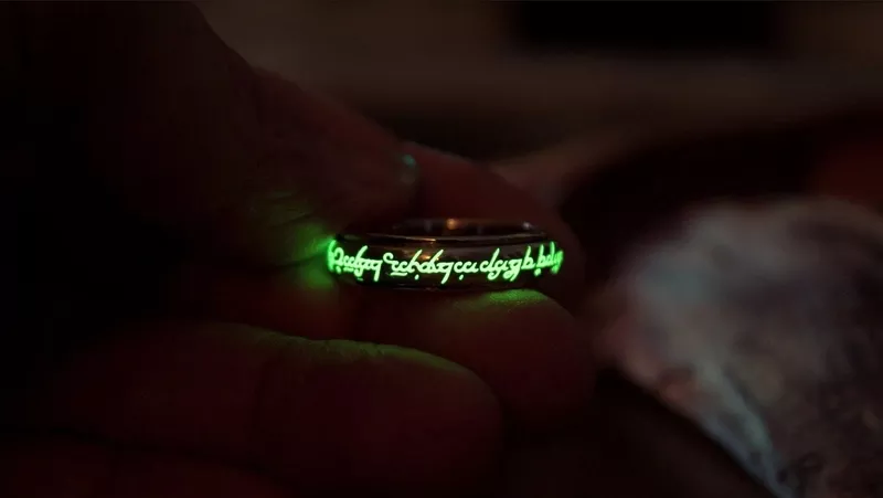 Кольцо Всевластия Властелин Колец со светящейся надписью рунами 5