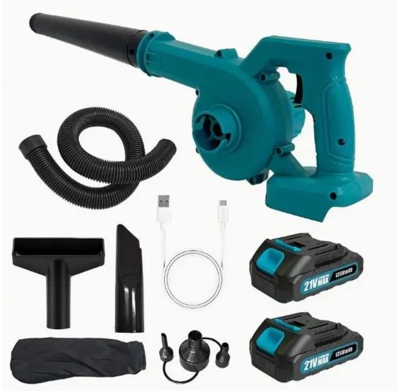 Бездротовий пилосос та повітродувка з двома акумуляторами 1300 мАг 