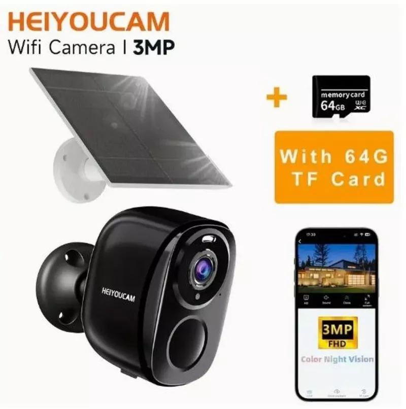 Сонячна Wi-Fi камера безпеки з прожектором,  сиреною та акумулятором 5000 мАг 2