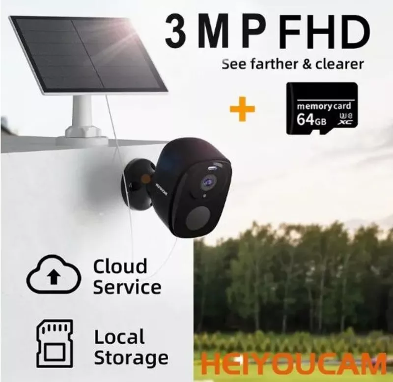 Сонячна Wi-Fi камера безпеки з прожектором,  сиреною та акумулятором 5000 мАг 6