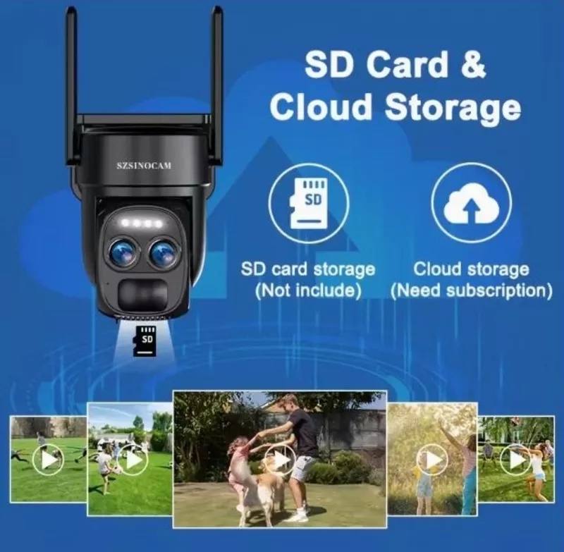 Сонячна Wi-Fi камера безпеки 1080p з кольоровим нічним баченням,  прожектором,  сиреною та двостороннім зв’язком 5