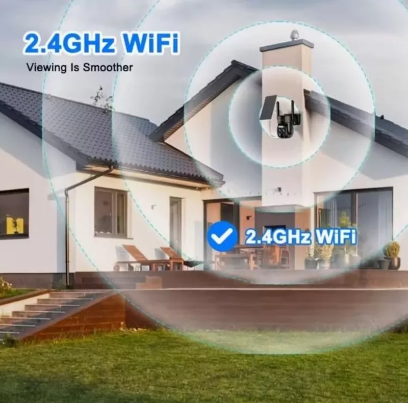 Сонячна Wi-Fi камера безпеки 1080p з кольоровим нічним баченням,  прожектором,  сиреною та двостороннім зв’язком 6