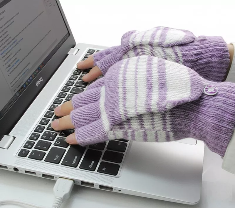 Теплые геймерские перчатки с USB-подогревом 3