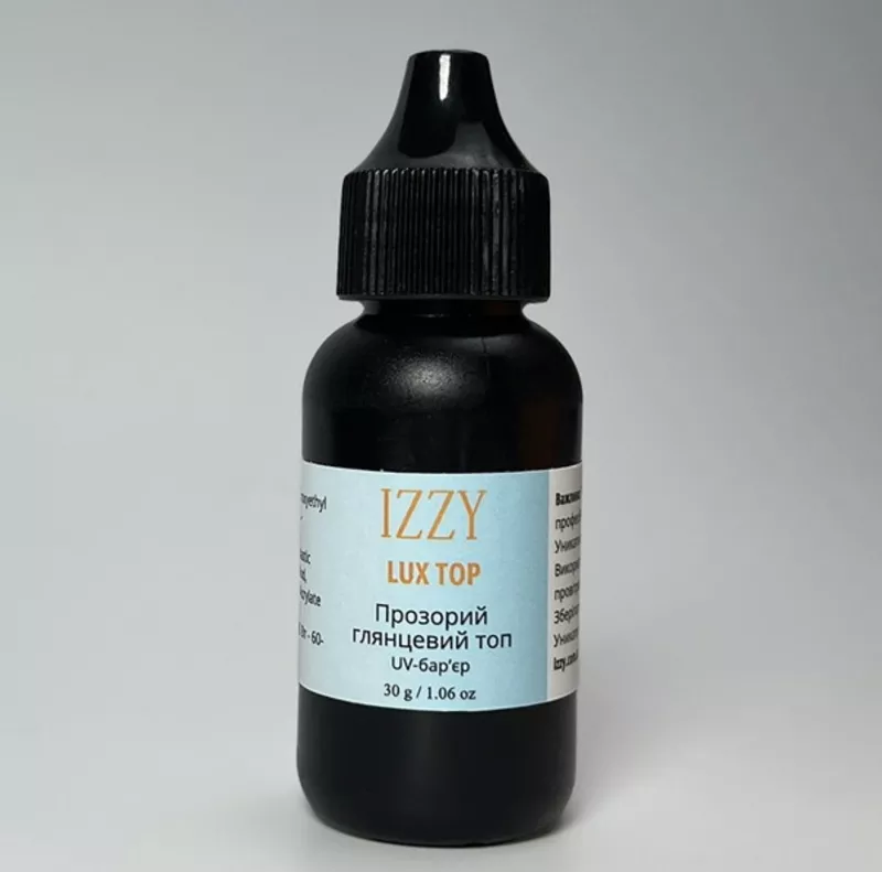 Мега-Об'єм 30г! Топ Izzy Lux Top з УФ-захистом та Дзеркальним Блиском