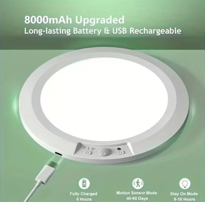 Розумний LED світильник з пультом, датчиком руху, акум 8000 мА.г 6