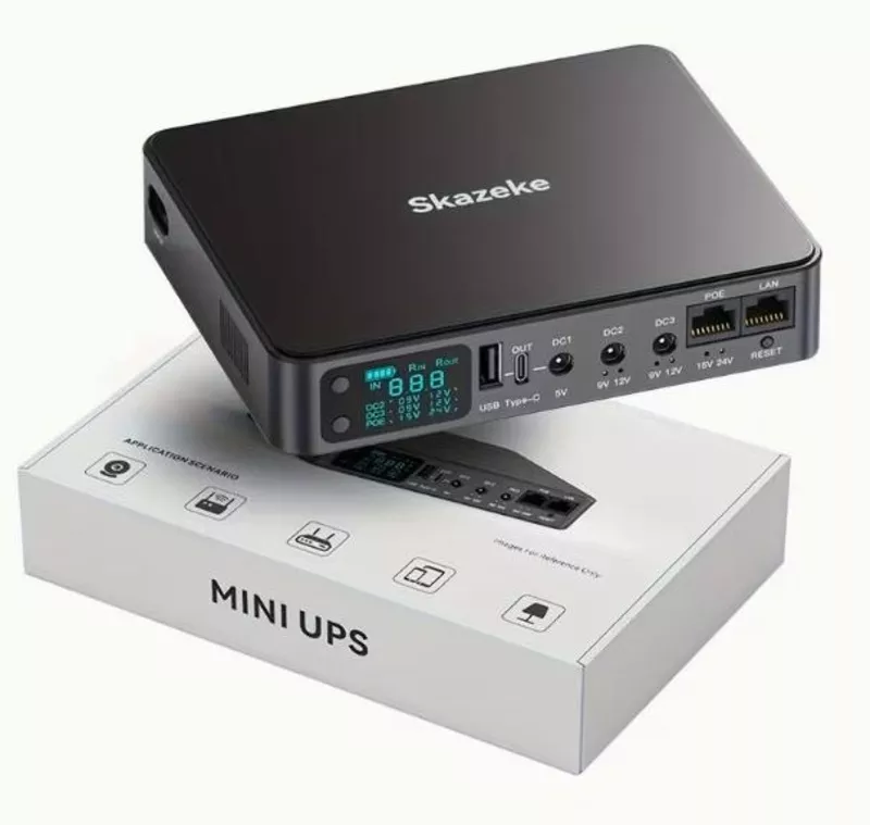 Міні UPS Skazeke 18000mAh з регульованою напругою та вбудованиним б/ж