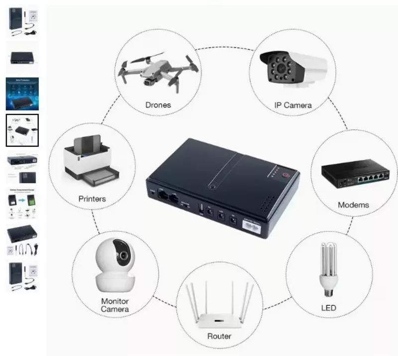 Mini DC UPS, универсальный блок бесперебойного питания, 5V/9V/12V 6