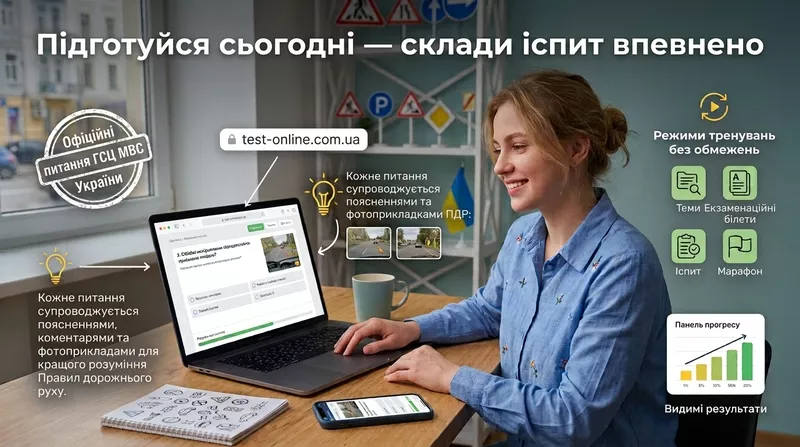 Тести ПДР України онлайн — підготовка до теоретичного іспиту