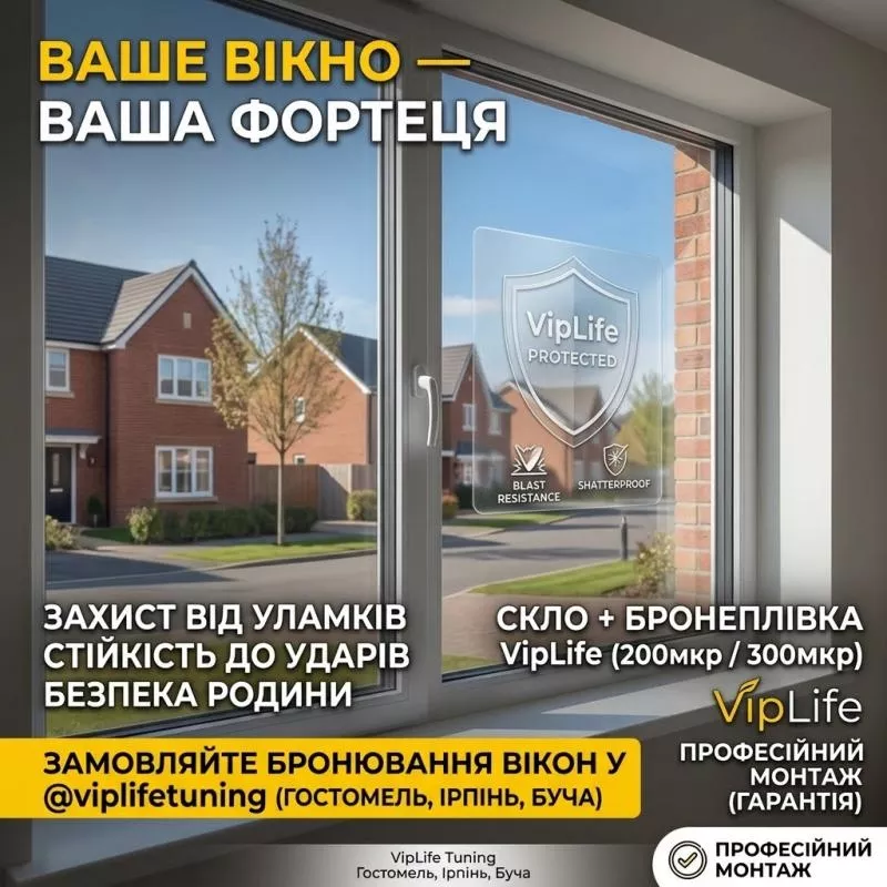 Бронеплівка на вікна від вибухової хвилі: Ірпінь, Буча