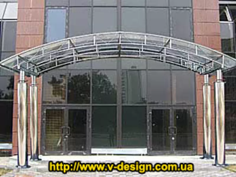 Лестницы,  ограждения,  козырьки. Нержавейка,  ковка,  стекло